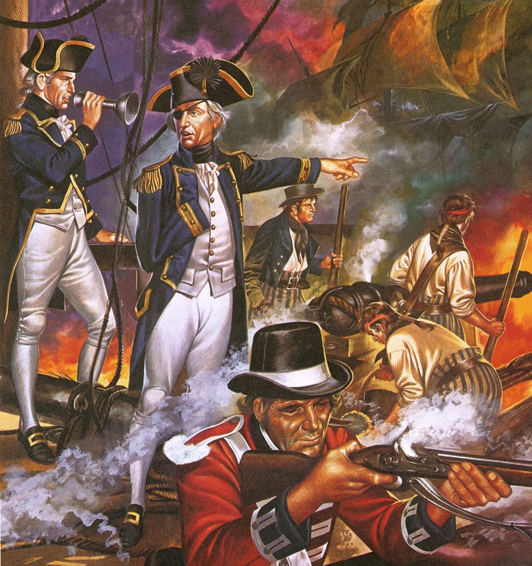 Nelson à la bataille de Trafalgar - Ron Embleton