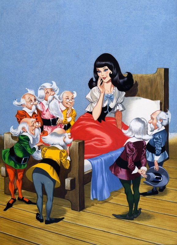 Blanche-Neige et les sept nains (gouache sur papier) - Ron Embleton