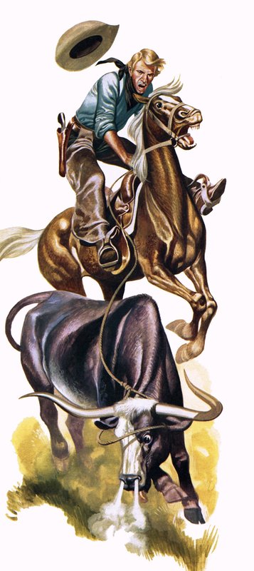 Cow-boy texan au travail - Ron Embleton