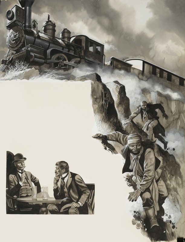 Train et bandits - Ron Embleton