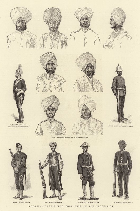Troupes coloniales ayant participé au défilé - S.T. Dadd