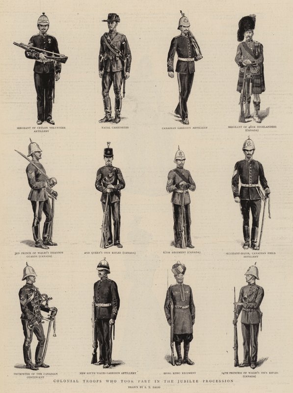 Troupes coloniales ayant participé au défilé du jubilé - S.T. Dadd