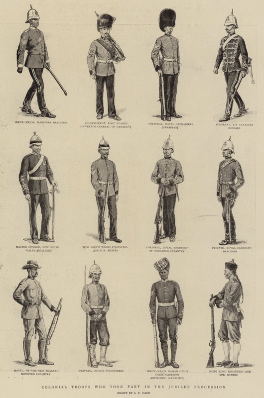 Troupes coloniales ayant participé au défilé du jubilé - S.T. Dadd