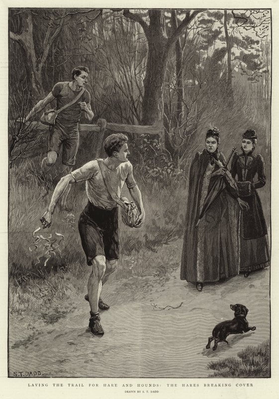 Tracer la piste pour le lièvre et les chiens, les lièvres quittant le couvert - S.T. Dadd
