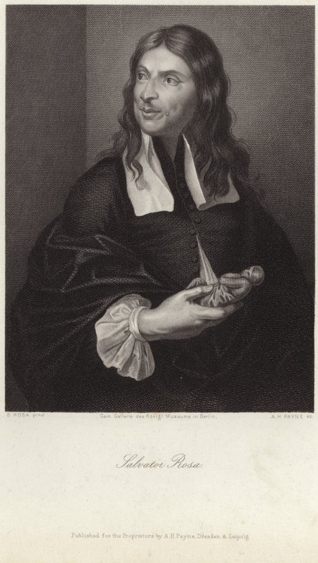 Portrait de Salvator Rosa (gravure) - Salvator (after) Rosa
