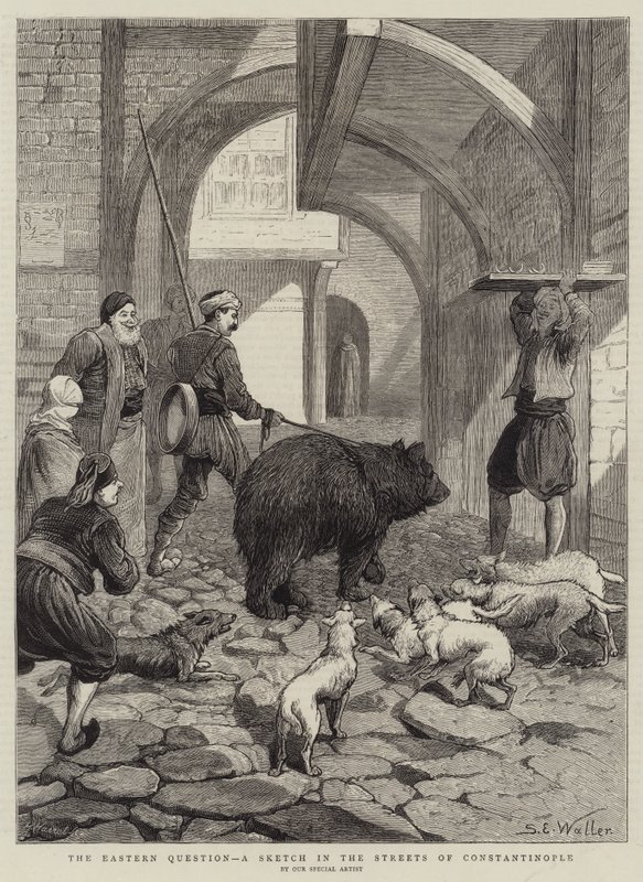 La question orientale, un croquis dans les rues de Constantinople - Samuel Edmund Waller