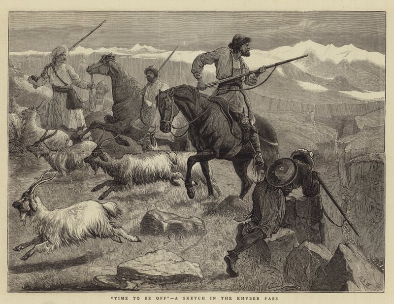 Temps de partir, une esquisse dans le col de Khyber - Samuel Edmund Waller