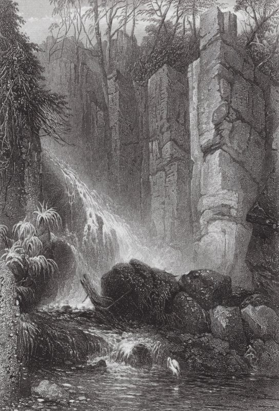 Australie : Cataract Gle, Mont Wellington, Tasmanie (gravure) - Samuel (after) Prout