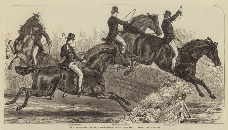 Le concours hippique au Agricultural Hall, Islington, essayant les chasseurs - Samuel John Carter