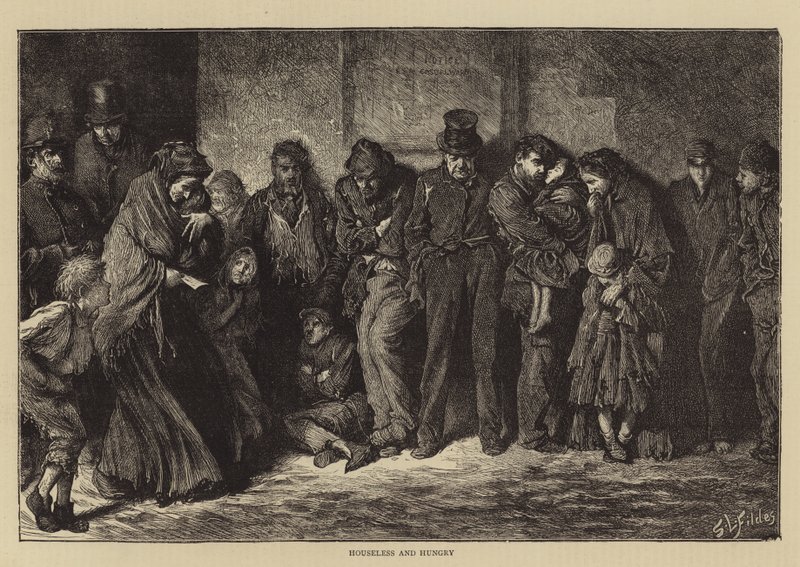 Sans abri et affamé - Samuel Luke Fildes
