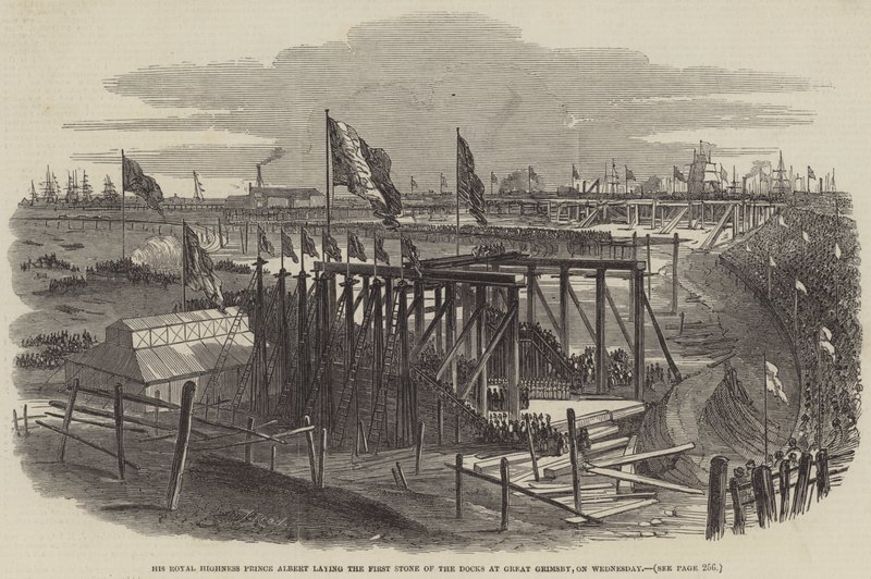 Son Altesse Royale le Prince Albert posant la Première Pierre des Docks à Great Grimsby, mercredi - Samuel Read