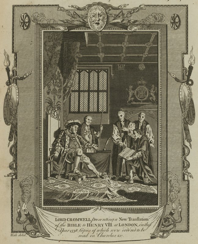 Lord Cromwell présentant une nouvelle traduction de la Bible au roi Henri VIII à Londres en 1538 - Samuel Wale