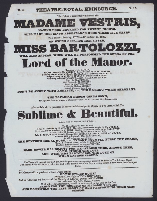 Programme de théâtre pour le Theatre Royal, Édimbourg - Scottish School