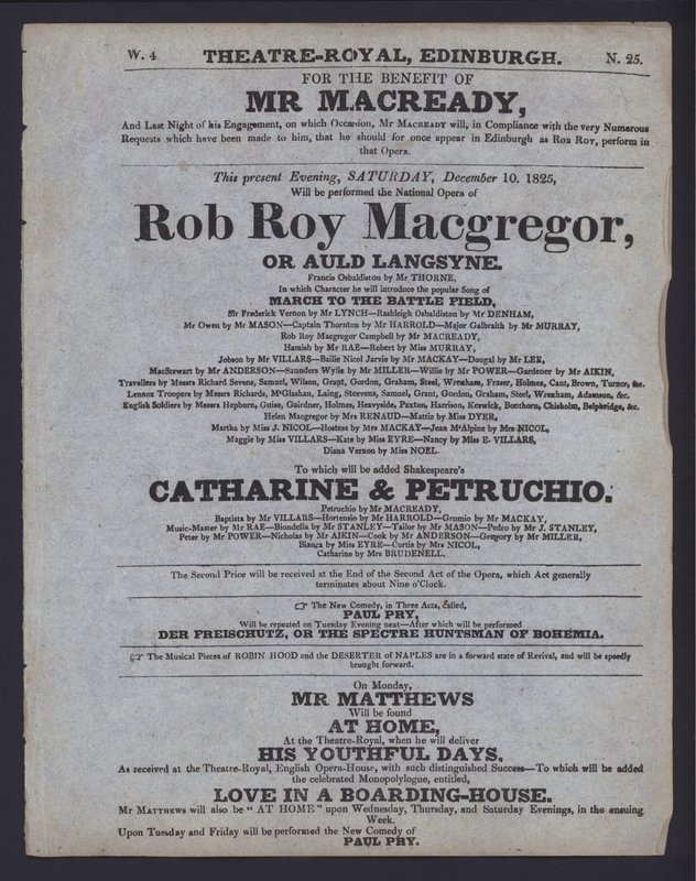 Programme de théâtre pour le Theatre Royal, Édimbourg - Scottish School