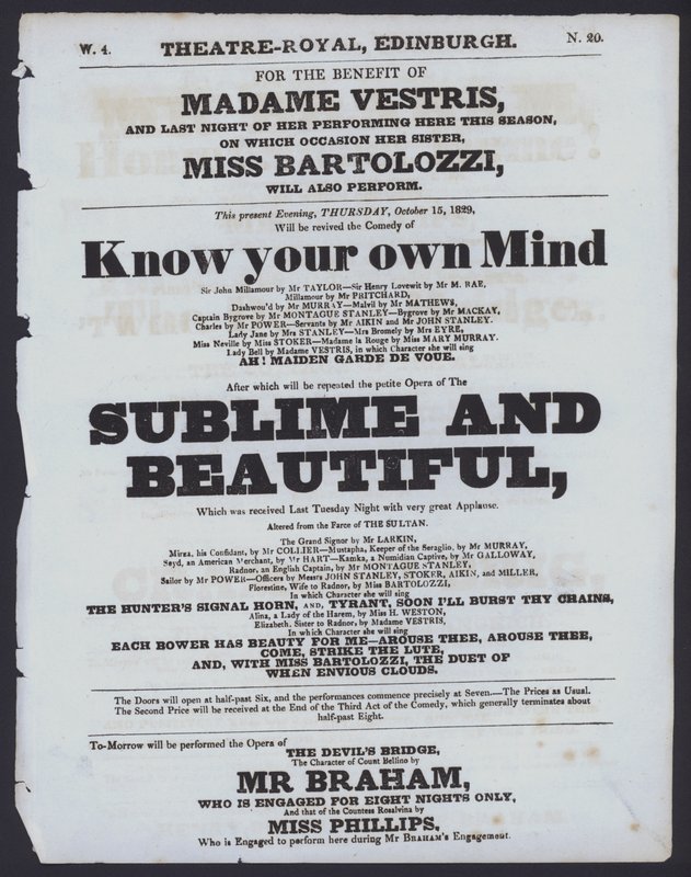 Programme de théâtre pour le Theatre Royal, Édimbourg - Scottish School
