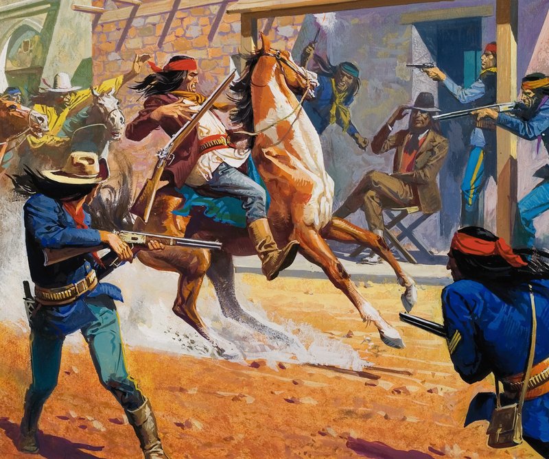 Scène non identifiée avec des Indiens - Severino Baraldi