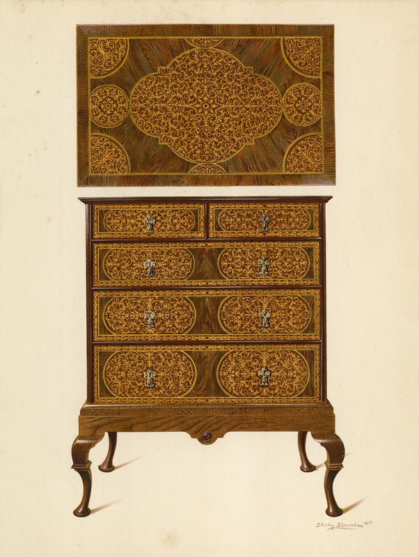 Commode incrustée de marqueterie - Shirley Charles Llewellyn Slocombe