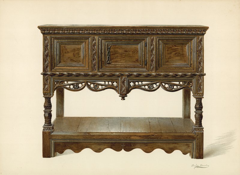 Crédence, en possession de E A Barry (chromolithographie) - Shirley Charles Llewellyn Slocombe