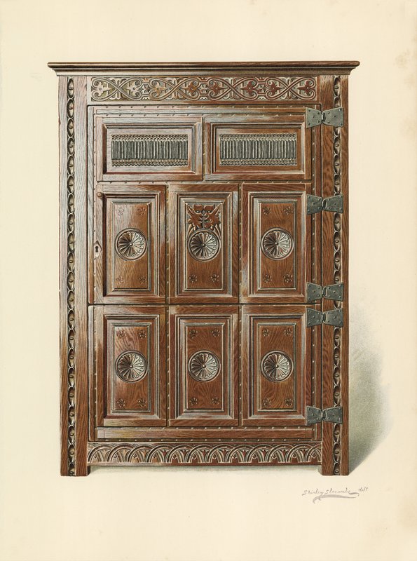 Buffet en chêne (gallois) (chromolithographie) - Shirley Charles Llewellyn Slocombe