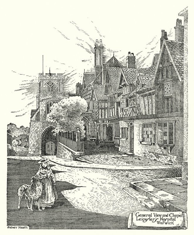 Vue Générale et Chapelle, Hôpital de Leicester, Warwick - Sidney Heath