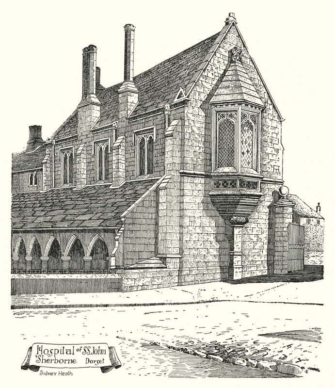 Hôpital Saint-Jean, Sherborne, Dorset (gravure) - Sidney Heath