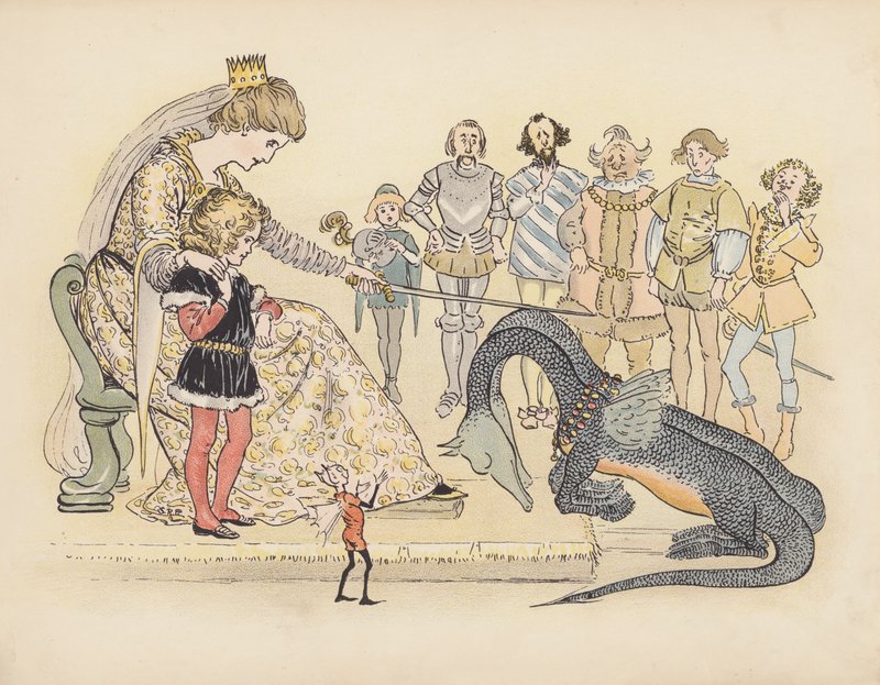 Illustration pour Little Twin Dragons de S Rosamond Praeger (lithographie couleur) - Sophia Rosamond Praeger