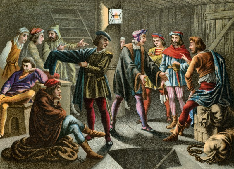 Colomb calme une mutinerie à bord - Spanish School