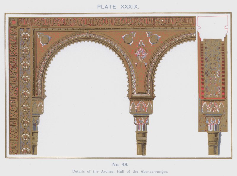 Détails des Arches, Salle des Abencérages - Spanish School