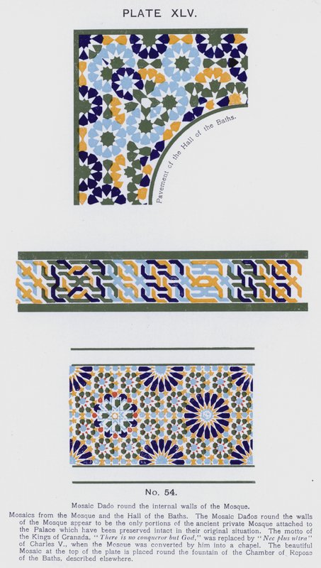 Mosaïque Dado autour des murs intérieurs de la Mosquée - Spanish School