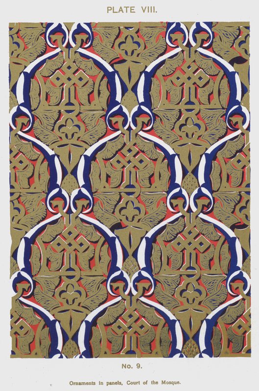 Ornements dans les panneaux, Cour de la Mosquée - Spanish School