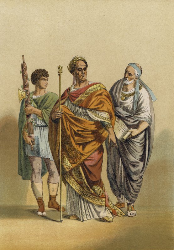 Prêtre romain de Jupiter et ses assistants - Spanish School