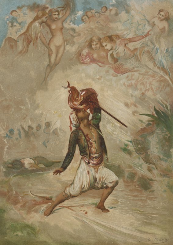 Les houris du Prophète - Spanish School