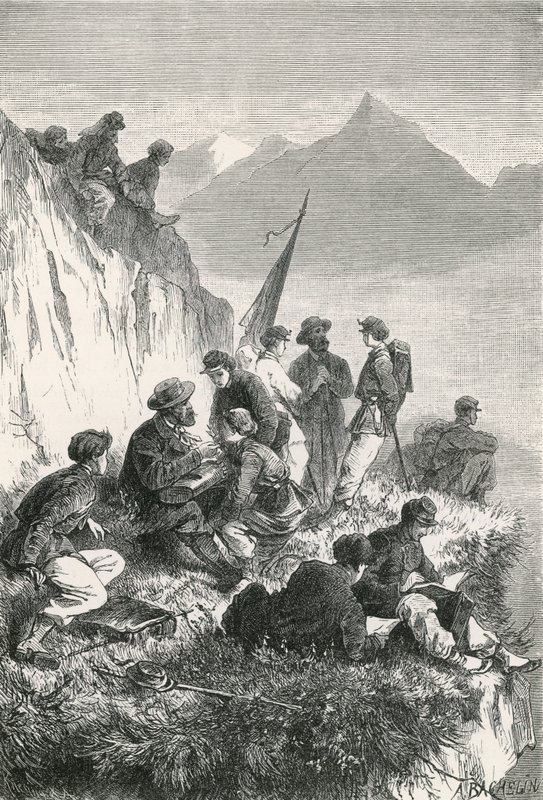Étudiants en botanique dans les montagnes - Swiss School