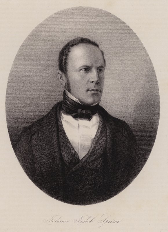 Johann Jakob Speiser, marchand de textile, banquier et politicien suisse (gravure) - Swiss School