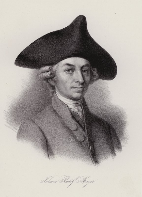 Johann Rudolf Meyer, fabricant de rubans de soie et philanthrope suisse (gravure) - Swiss School