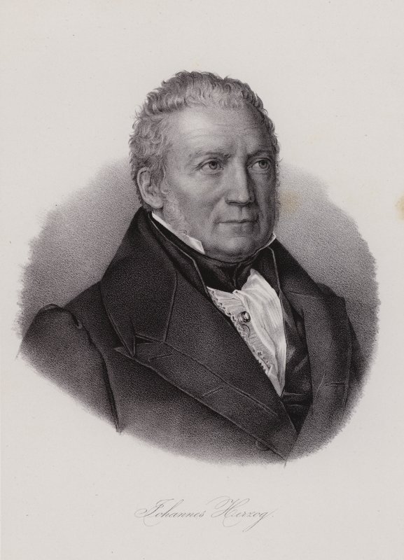 Johannes Herzog Von Effingen, politicien et entrepreneur suisse (gravure) - Swiss School
