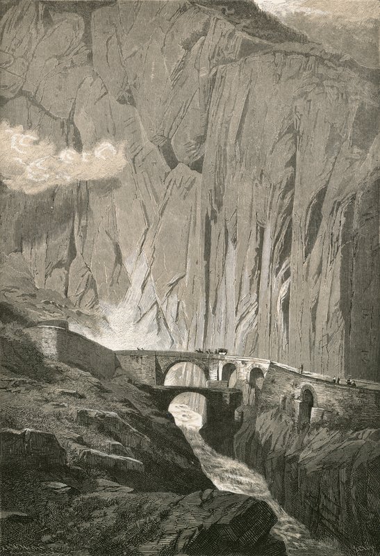 Le pont du Diable.-Route du Saint-Gothard, gorge de Schöllenen - Swiss School