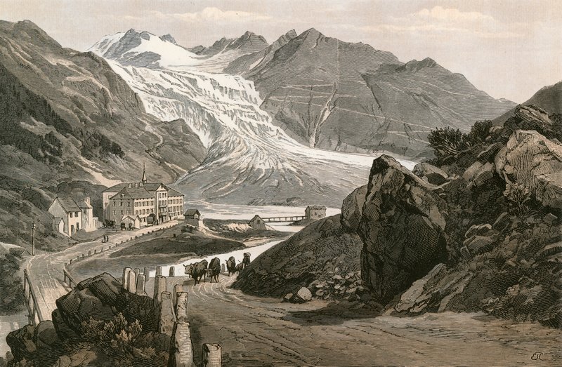 La Partie Inférieure du Glacier du Rhône et la Route vers le Furka - Swiss School