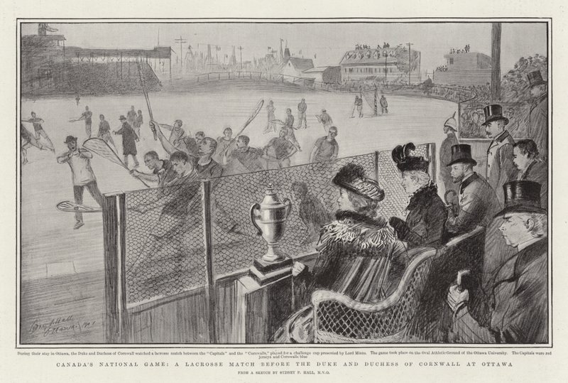 Le jeu national du Canada, un match de crosse devant le duc et la duchesse de Cornwall à Ottawa - Sydney Prior Hall