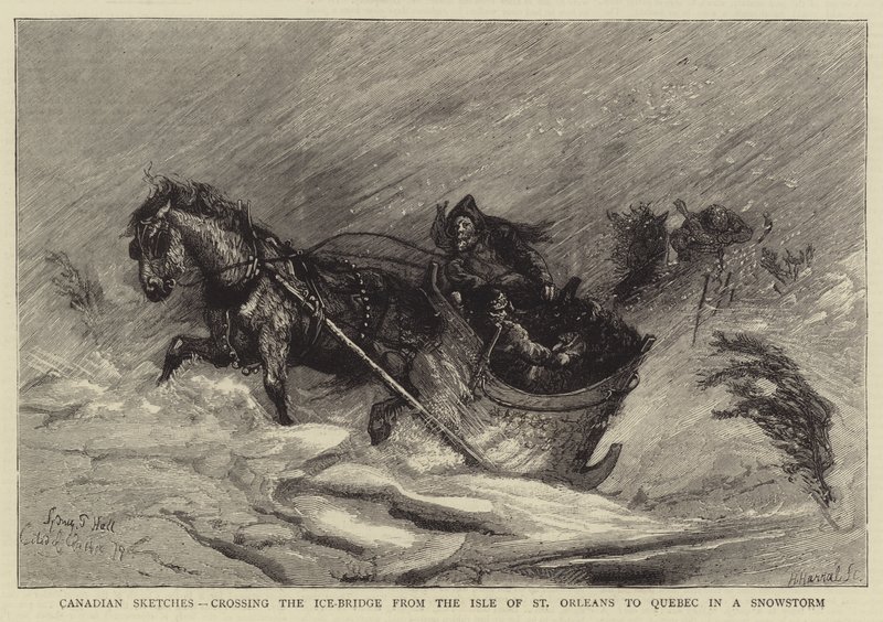Croquis canadiens, traversée du pont de glace de l