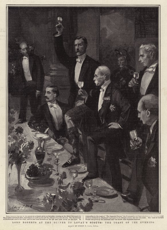 Lord Roberts au dîner des scouts de Lovat, le toast de la soirée - Sydney Prior Hall