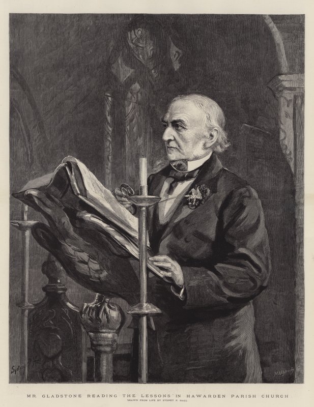 M. Gladstone lisant les leçons dans l