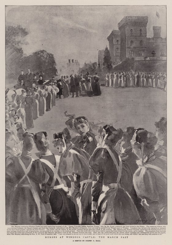 Infirmières au château de Windsor, le défilé - Sydney Prior Hall