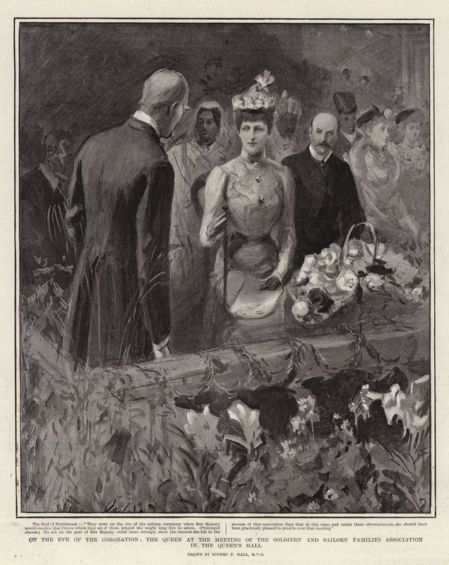 À la veille du couronnement, la reine à la réunion de l