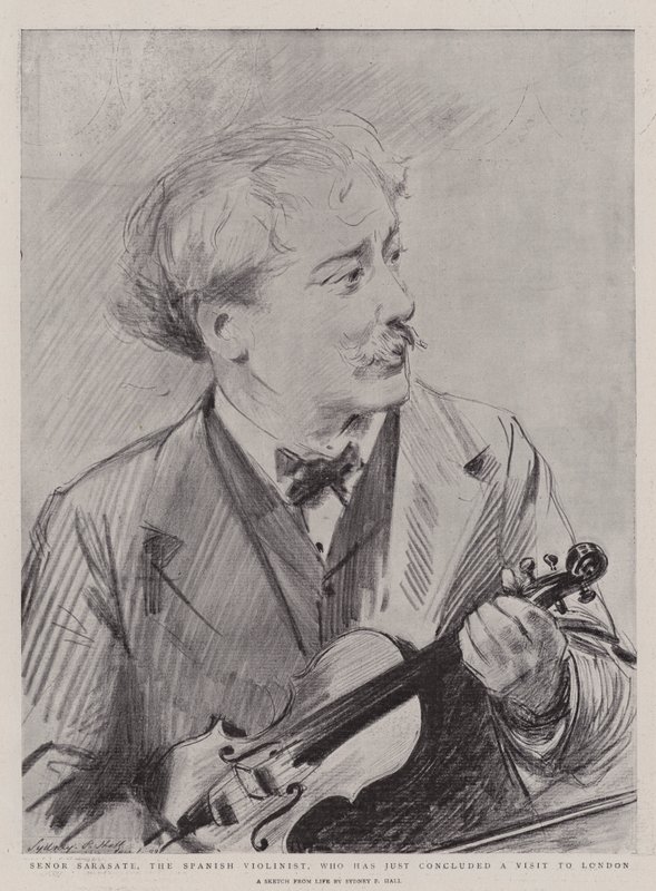 Señor Sarasate, le violoniste espagnol, qui vient de terminer une visite à Londres - Sydney Prior Hall