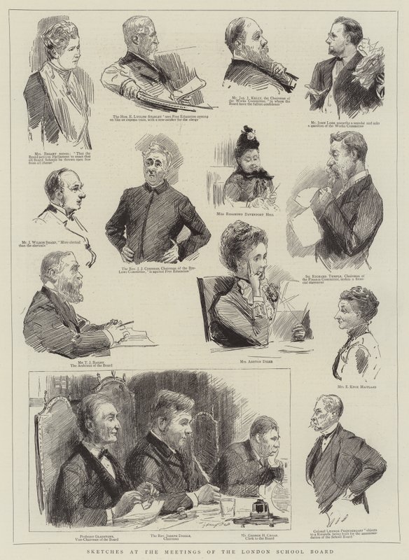 Croquis lors des réunions du London School Board - Sydney Prior Hall
