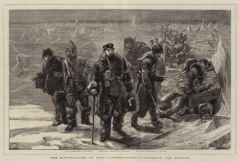 Les difficultés des correspondants de guerre, traversant le Danube - Sydney Prior Hall