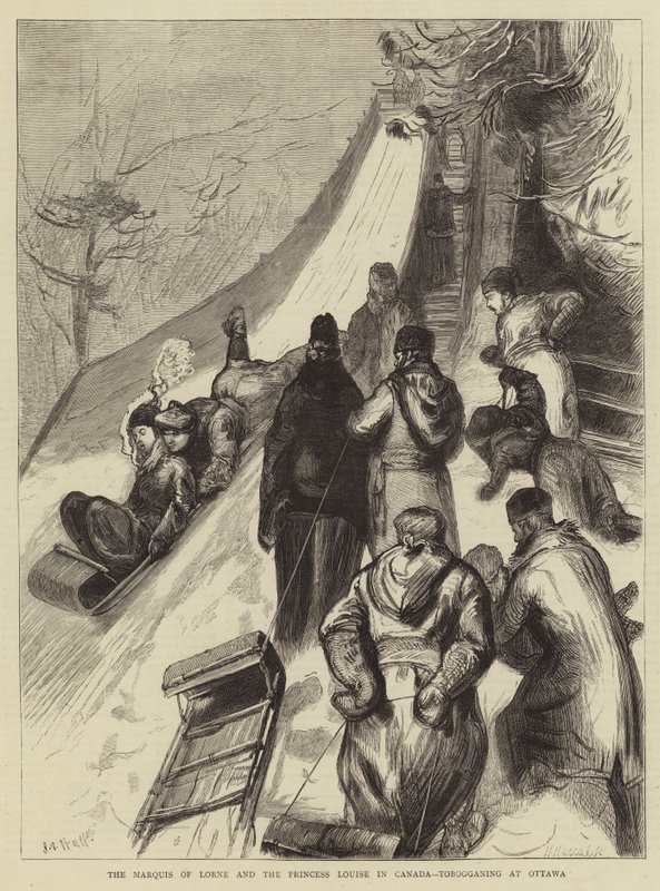 Le marquis de Lorne et la princesse Louise au Canada, faisant de la luge à Ottawa - Sydney Prior Hall