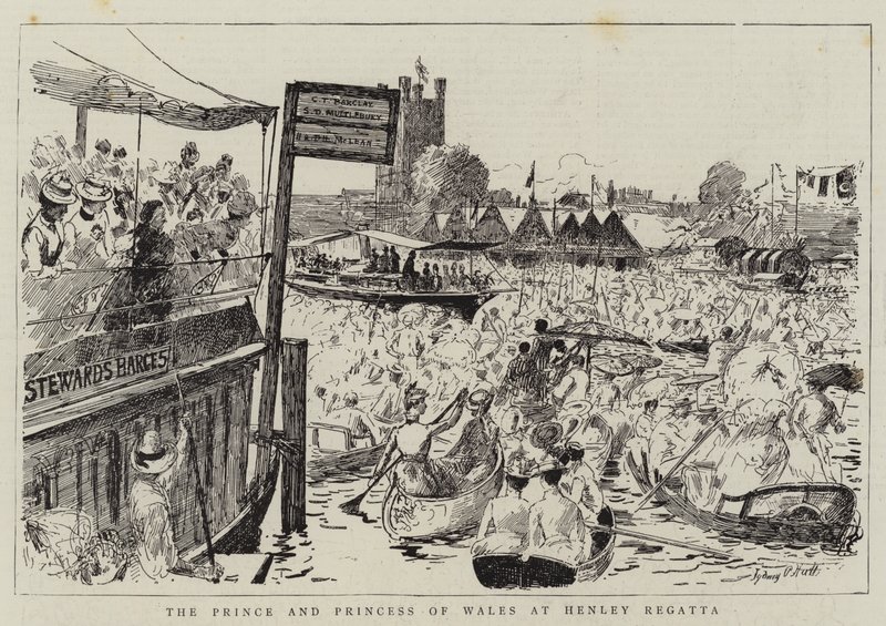 Le prince et la princesse de Galles à la régate de Henley - Sydney Prior Hall
