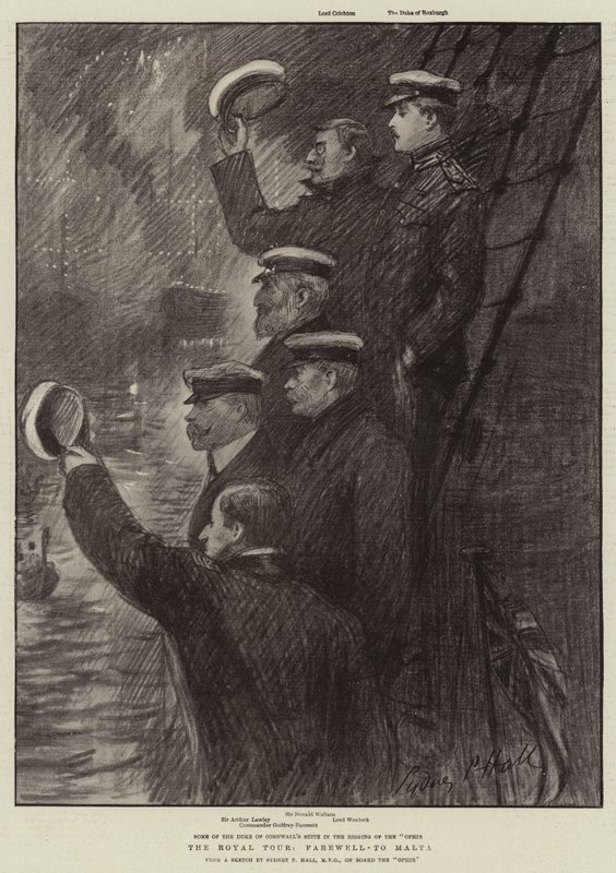 La Tournée royale, Adieu à Malte - Sydney Prior Hall